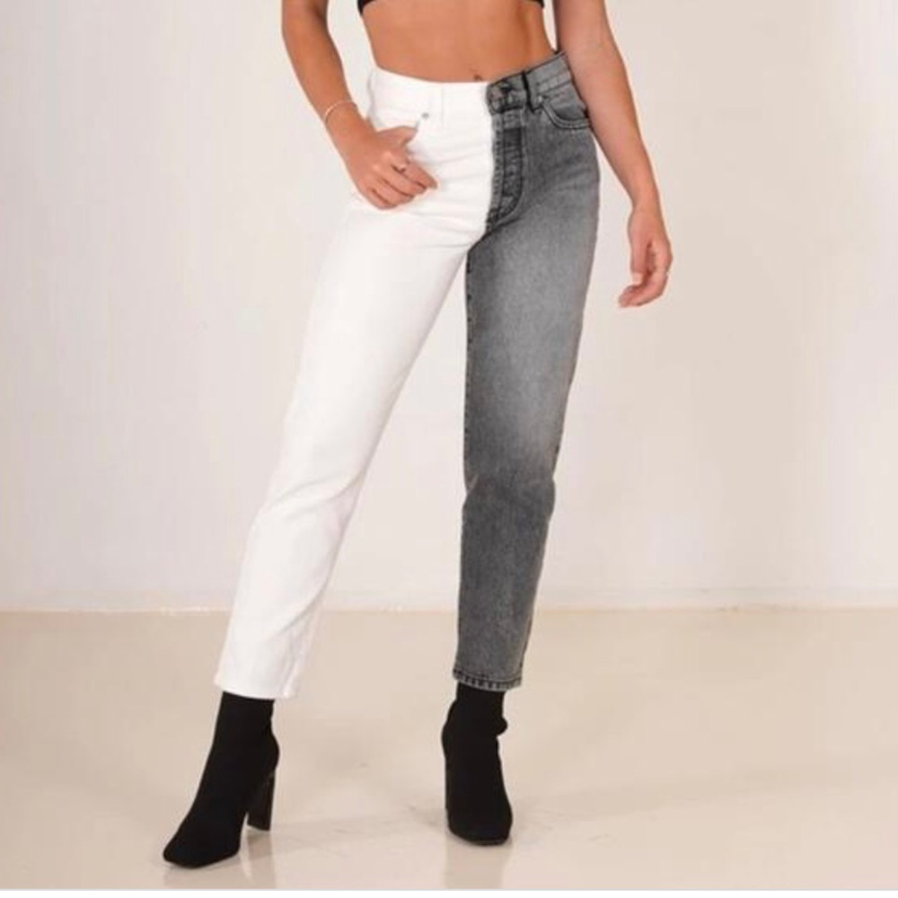 Revice black true love checkmate straight leg jeans